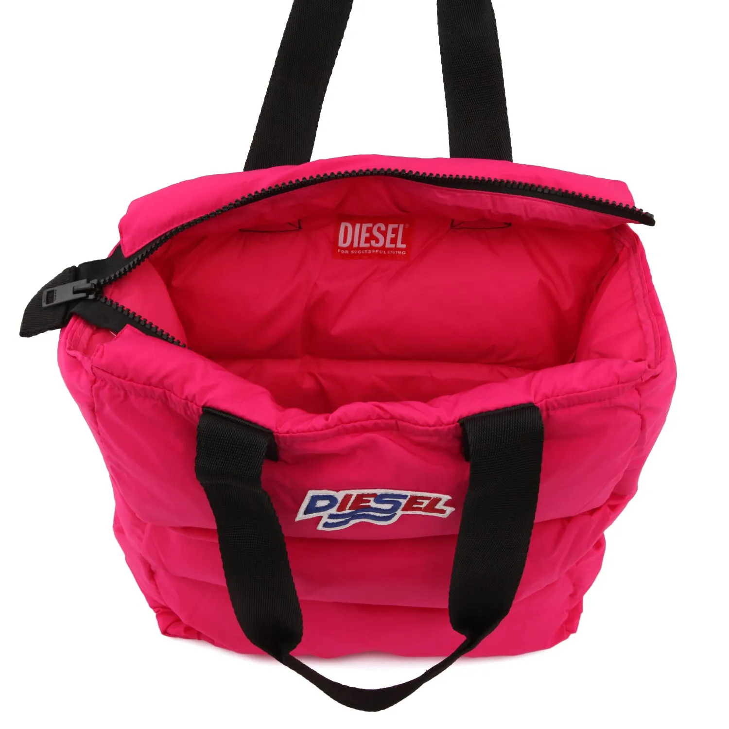 Diesel Padded Fuchsia Tote Bag For Girls