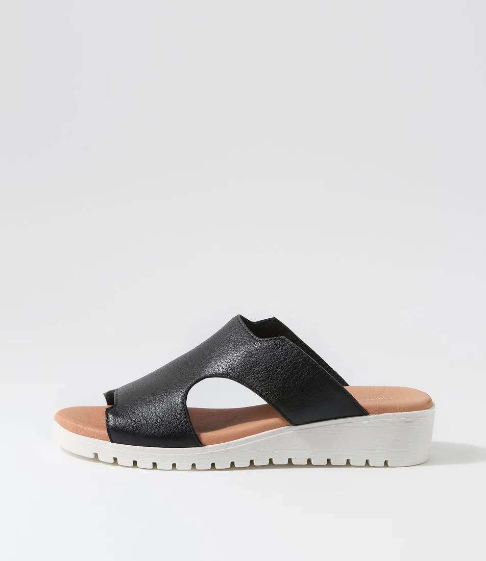 DJANGO & JULIETTE Macedon Black White Leather Sandals