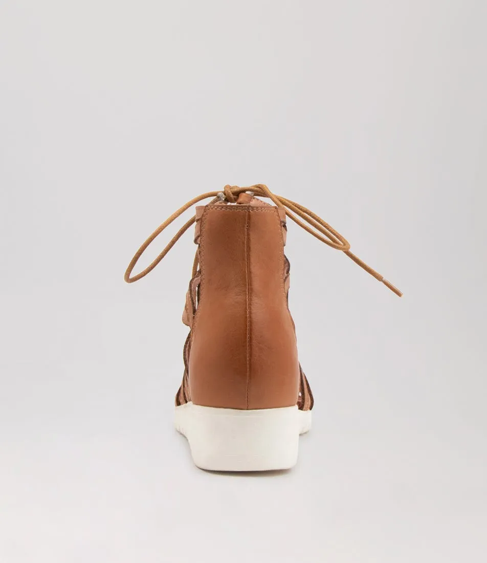 DJANGO & JULIETTE Machupa Dark Tan Leather Sandals Ws