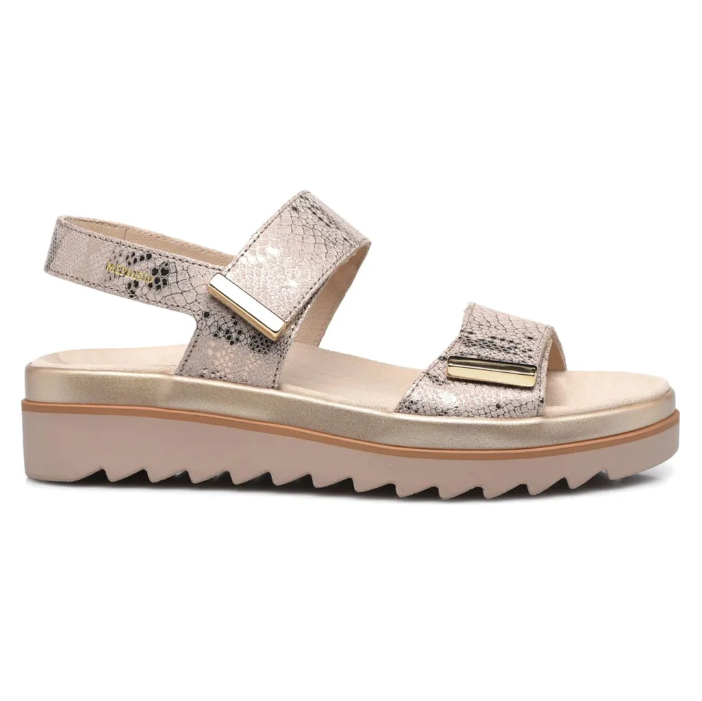 Dominica Metallic Leather Women's Wedge Sandals