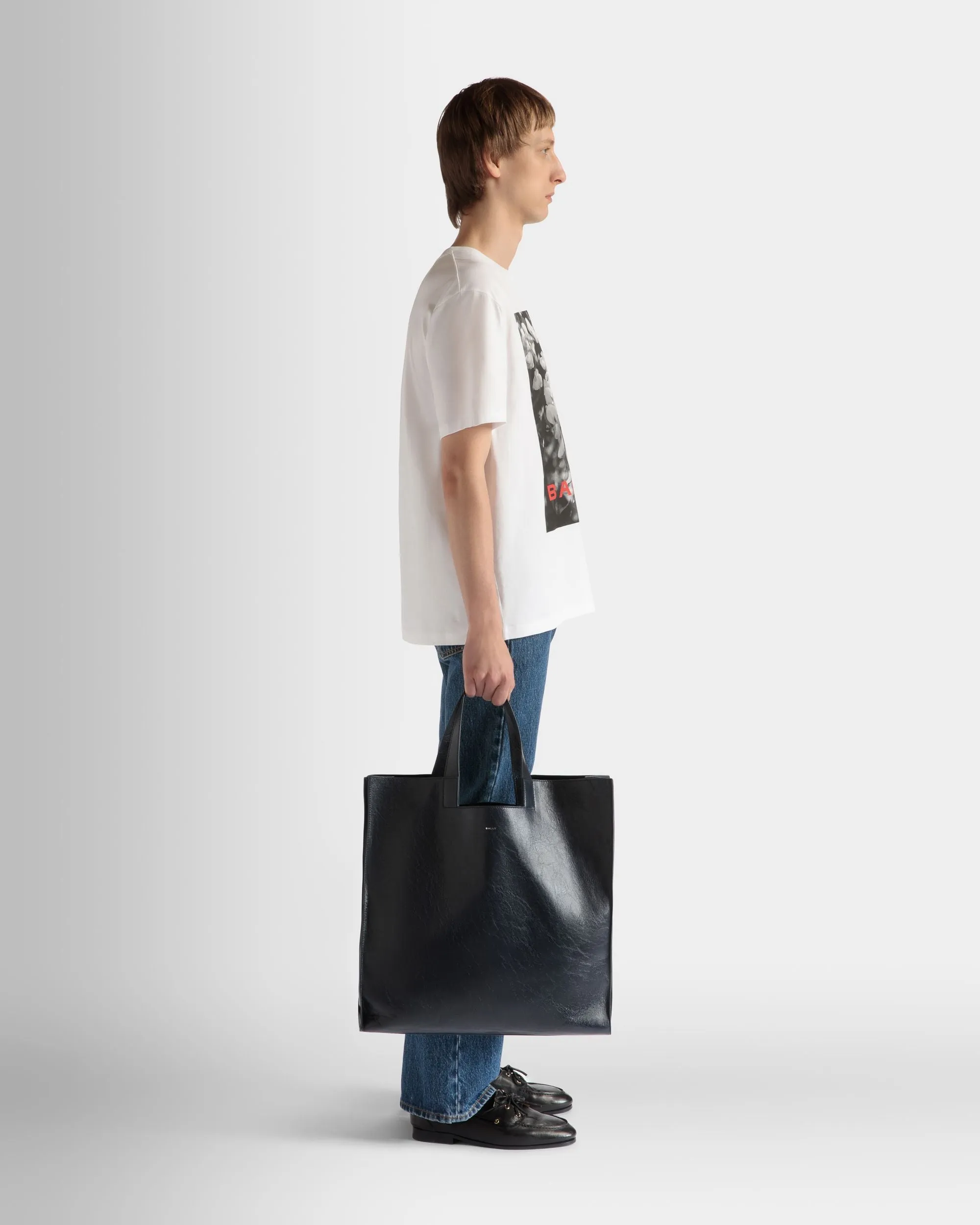 Easy Bally Tote in Black Leather 