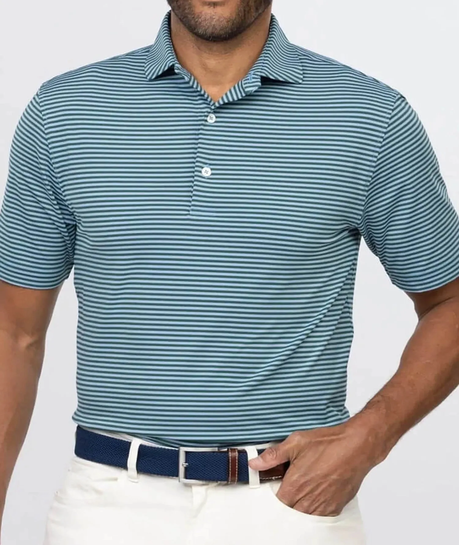 Edward Stripe Performance Polo - Seasonal