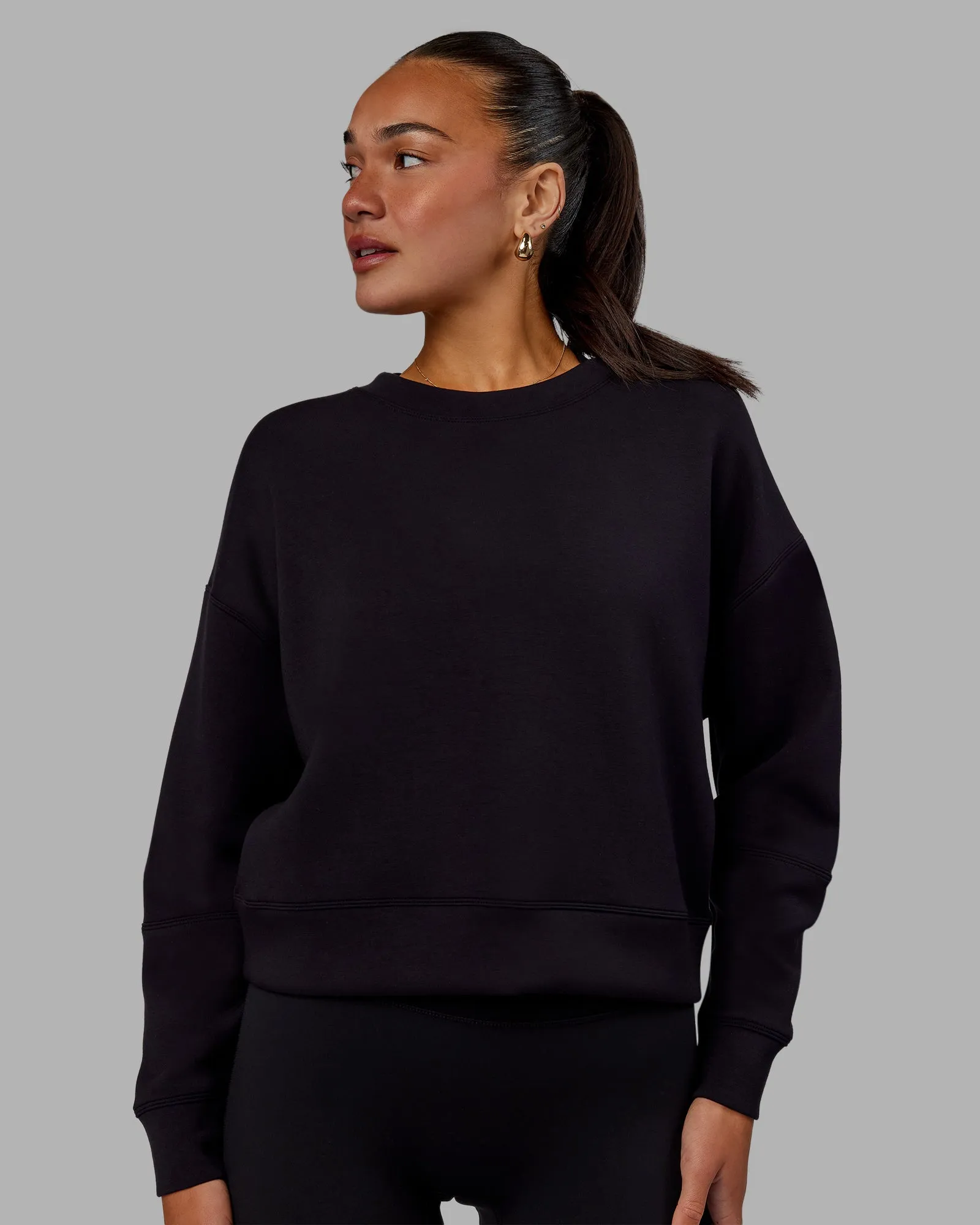 Elevate SoftTouch Crew Neck Sweater - Black-Black