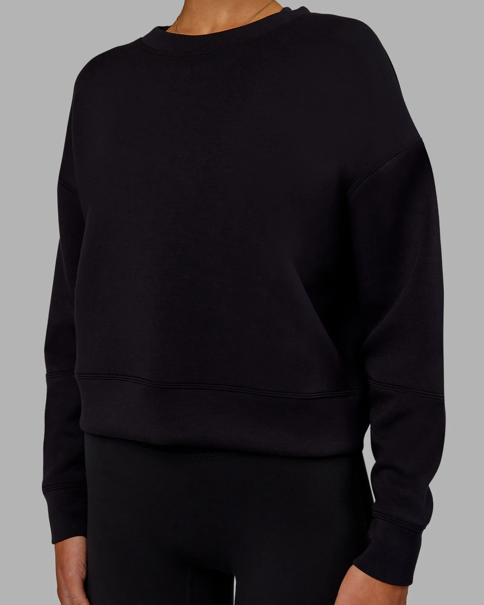 Elevate SoftTouch Crew Neck Sweater - Black-Black