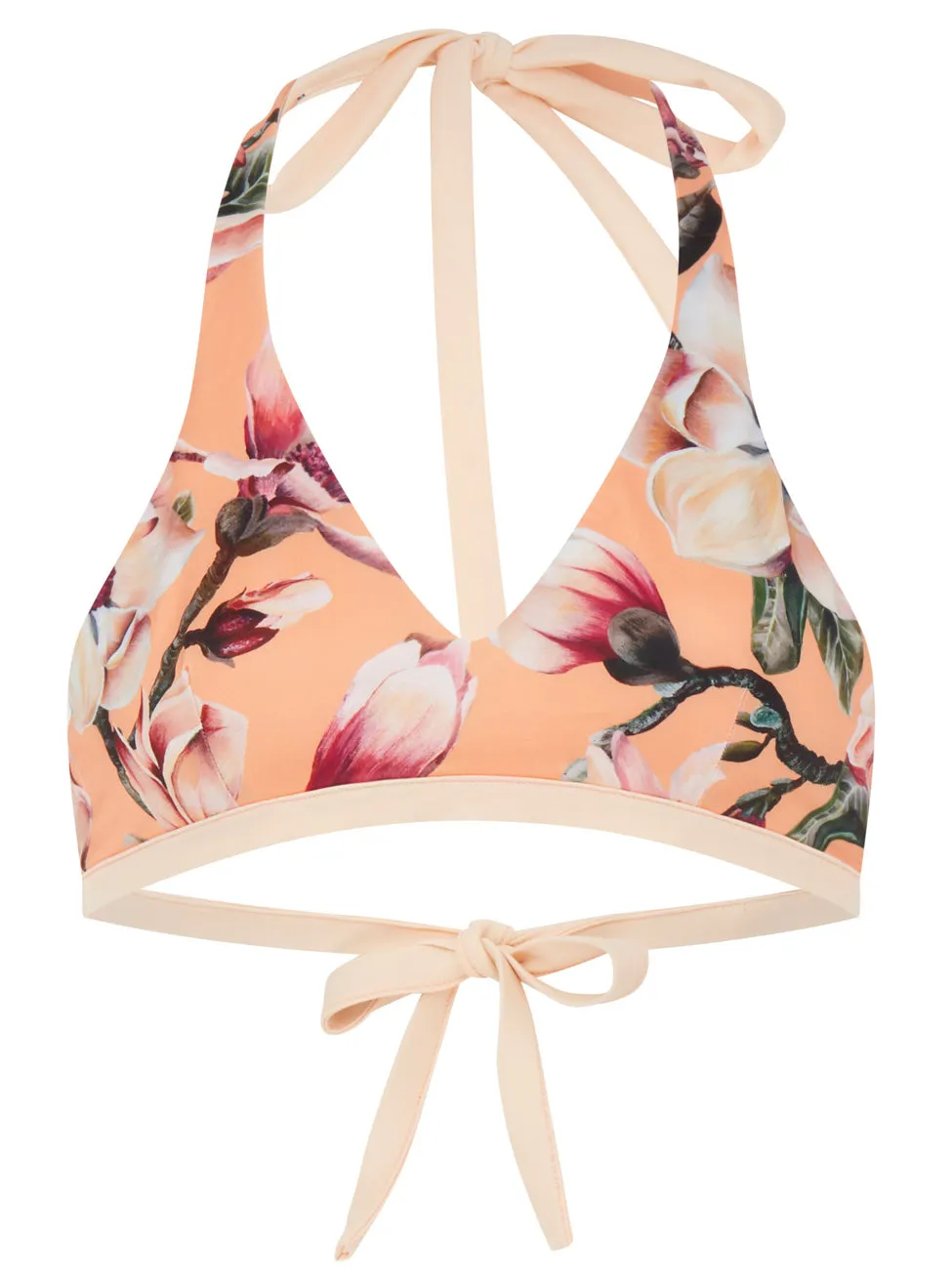 Eliza Halterneck Bikini Top Peach