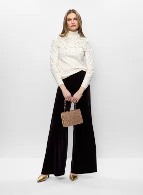 Embellished Turtleneck & Velour Pants