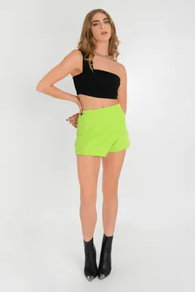 Falda short ajustado cruce frontal diagonal