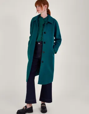 Farah Single Breasted Coat Teal