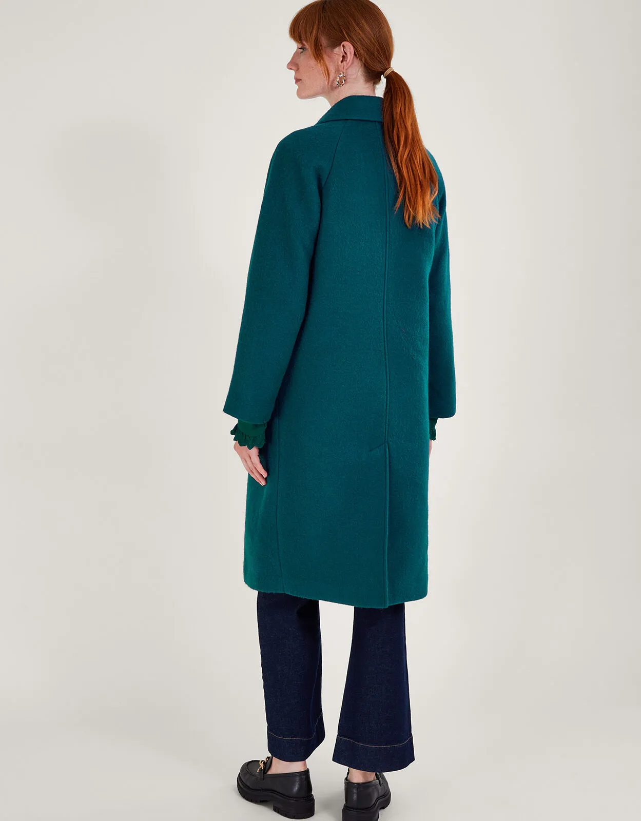 Farah Single Breasted Coat Teal