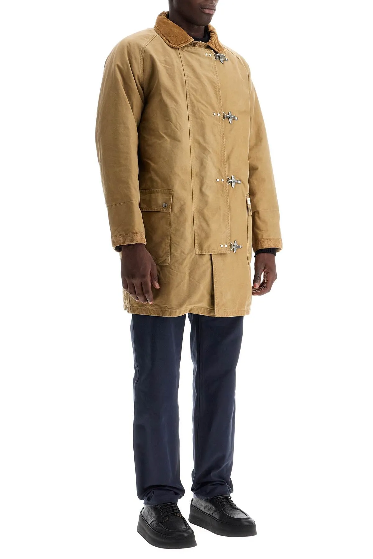 Fay Archive Padded Canvas Jacket Coat   Beige