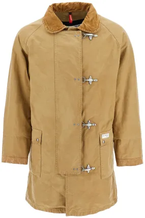 Fay Archive Padded Canvas Jacket Coat   Beige