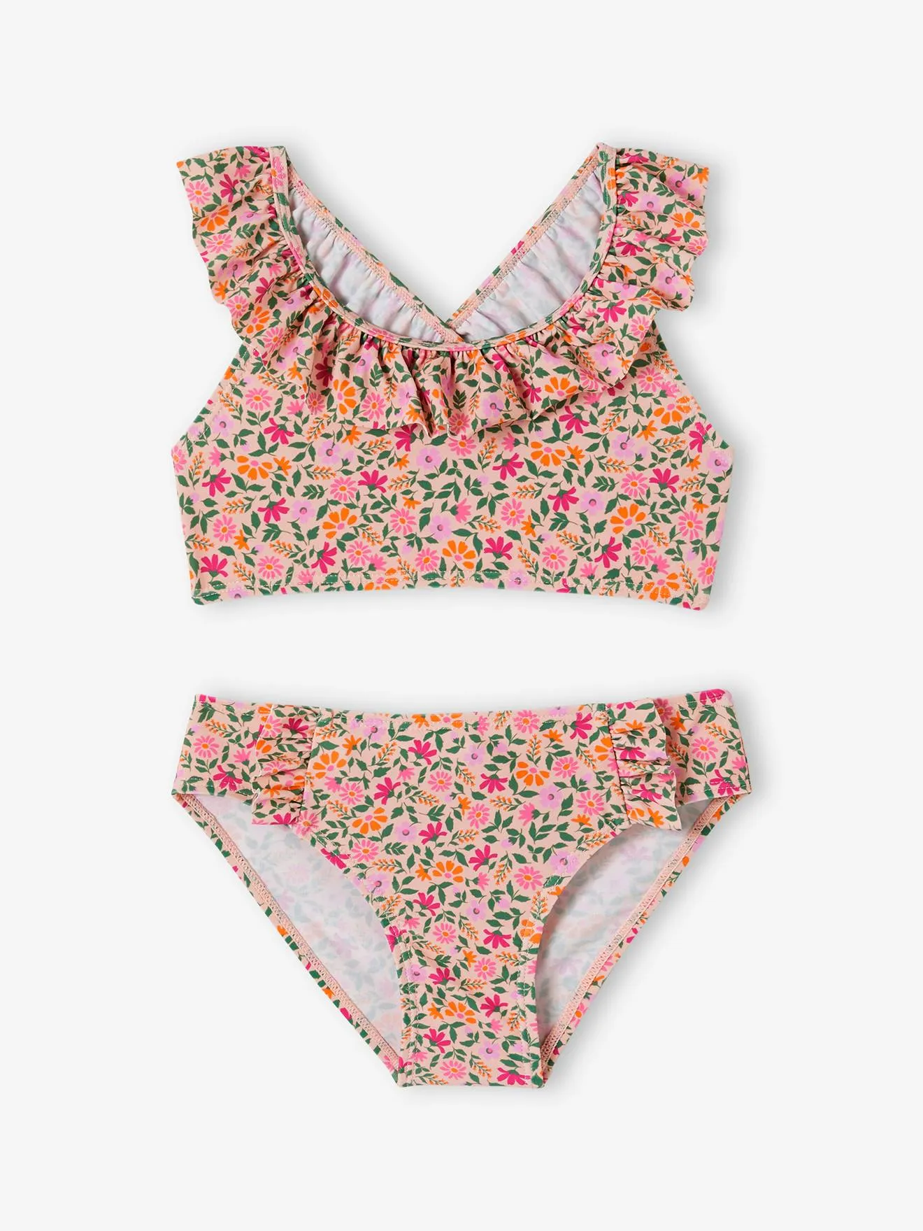 Floral Print Bikini - pale pink