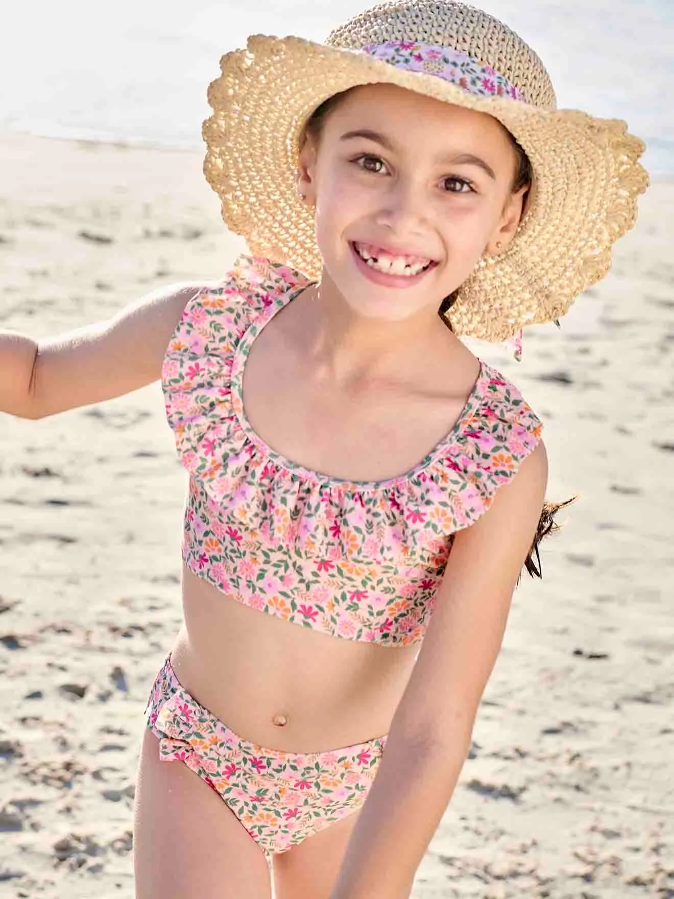 Floral Print Bikini - pale pink