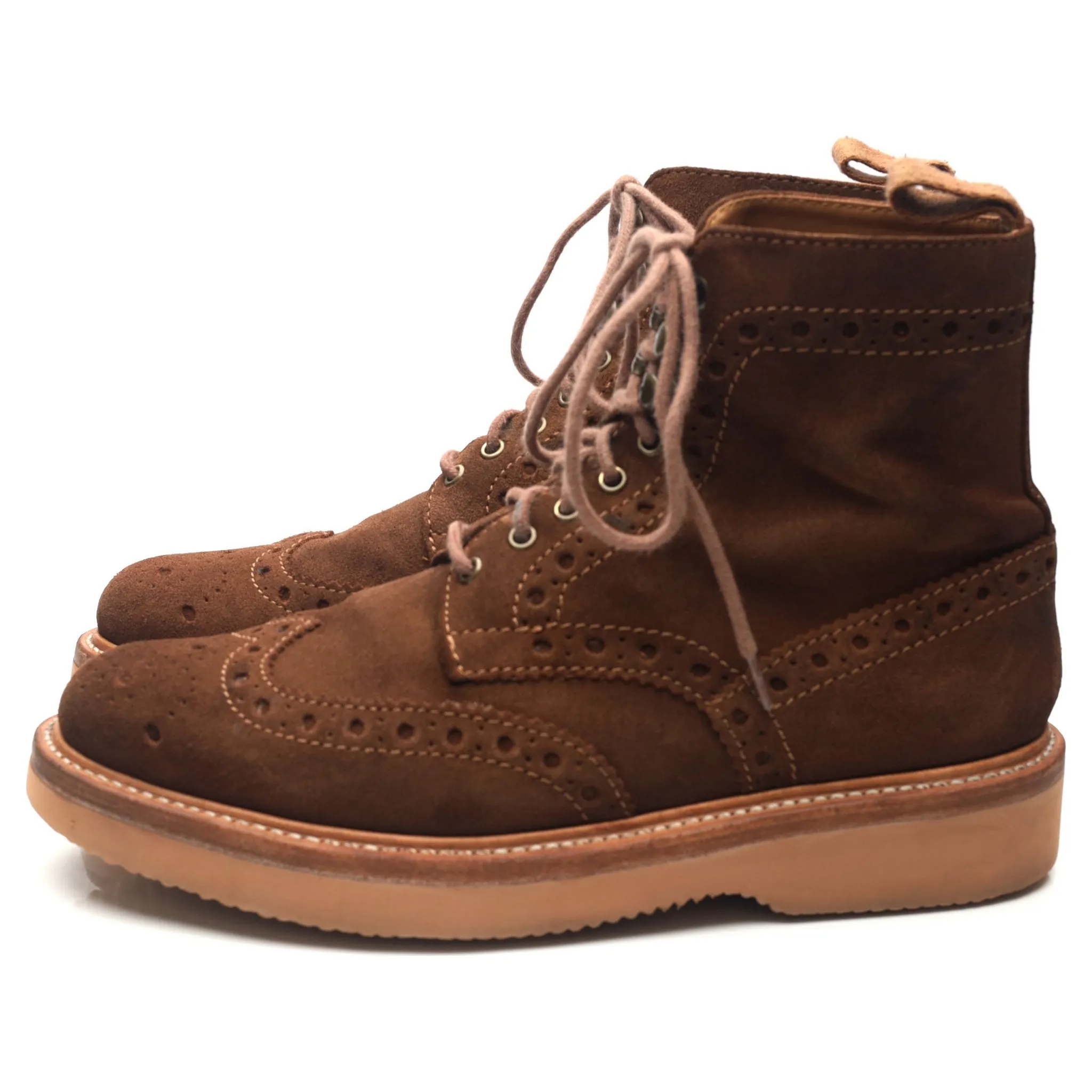 'Fred' Brown Suede Brogue Boots UK 8 G