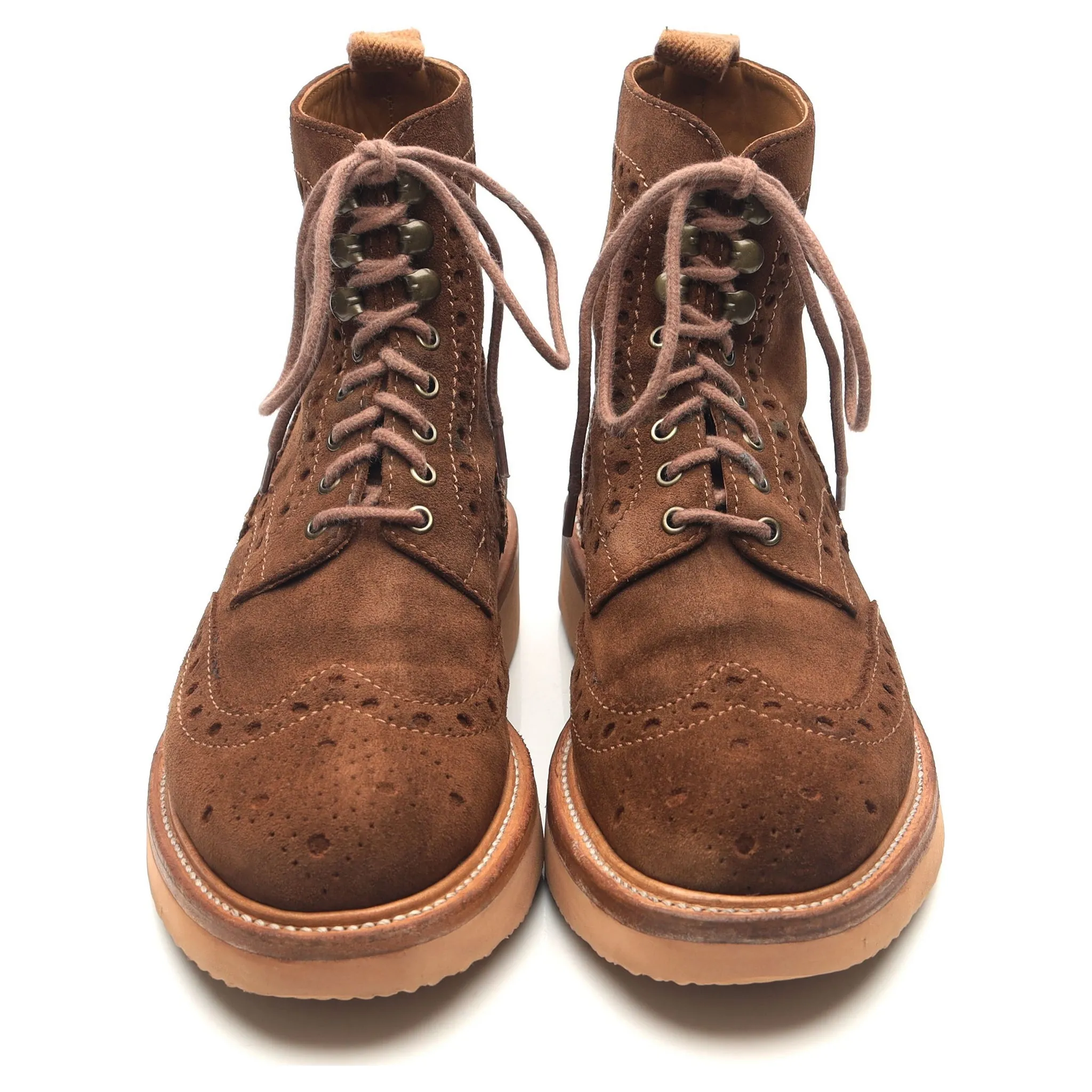 'Fred' Brown Suede Brogue Boots UK 8 G