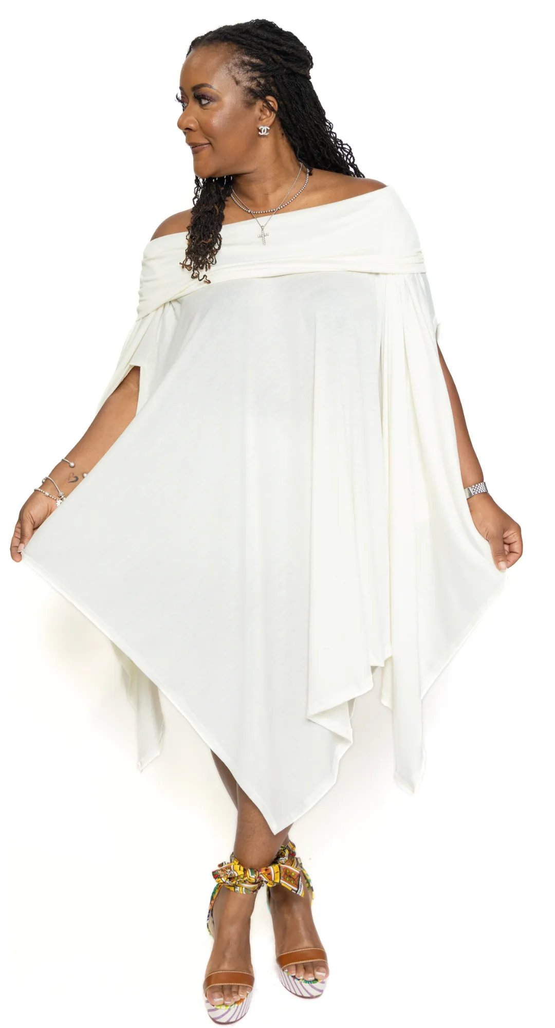 Gaban Ivory Poncho Dress