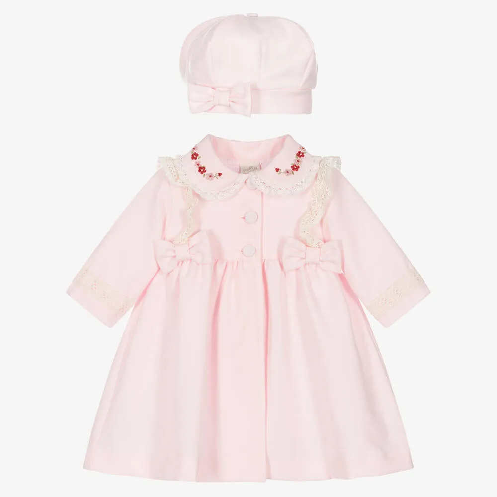 Girls Pink Coat & Hat Set