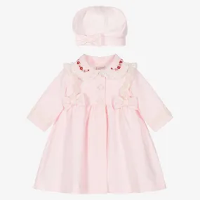 Girls Pink Coat & Hat Set