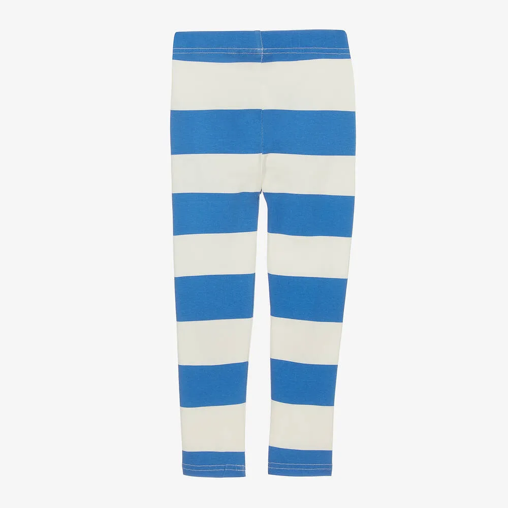 Girls Striped Cotton Heart Leggings