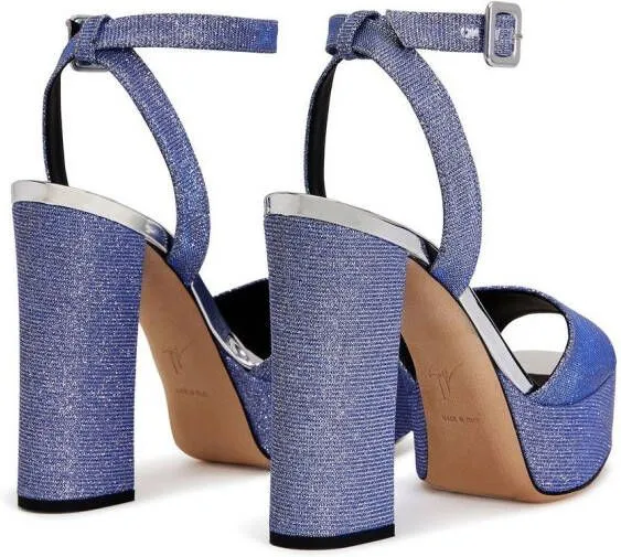 Giuseppe Zanotti glittered platform sandals Blue