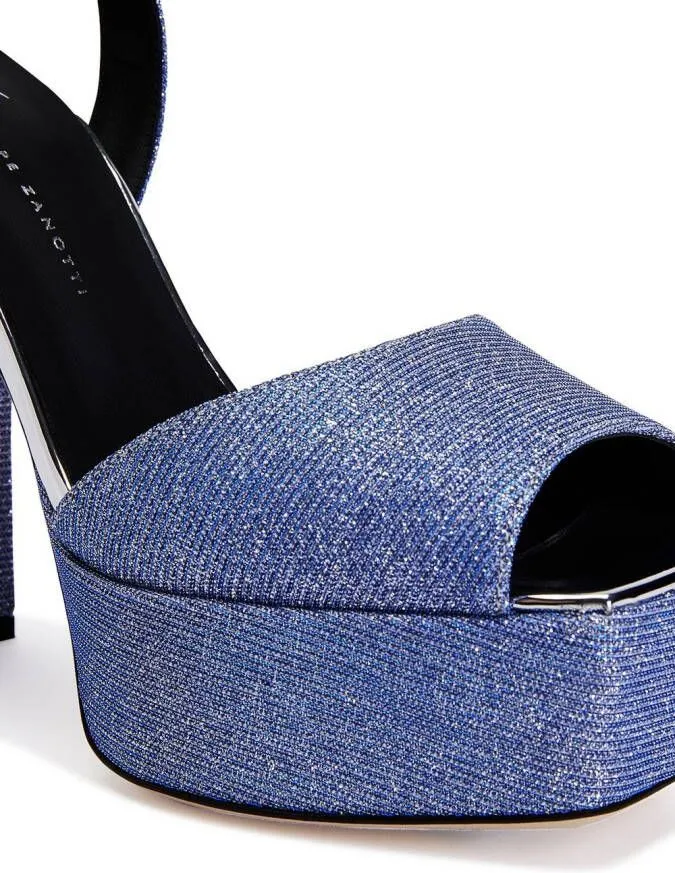 Giuseppe Zanotti glittered platform sandals Blue