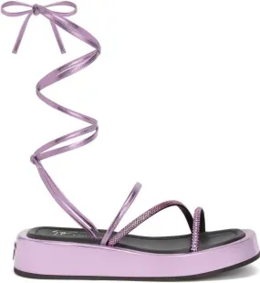 Giuseppe Zanotti lace-up metallic sandals Pink