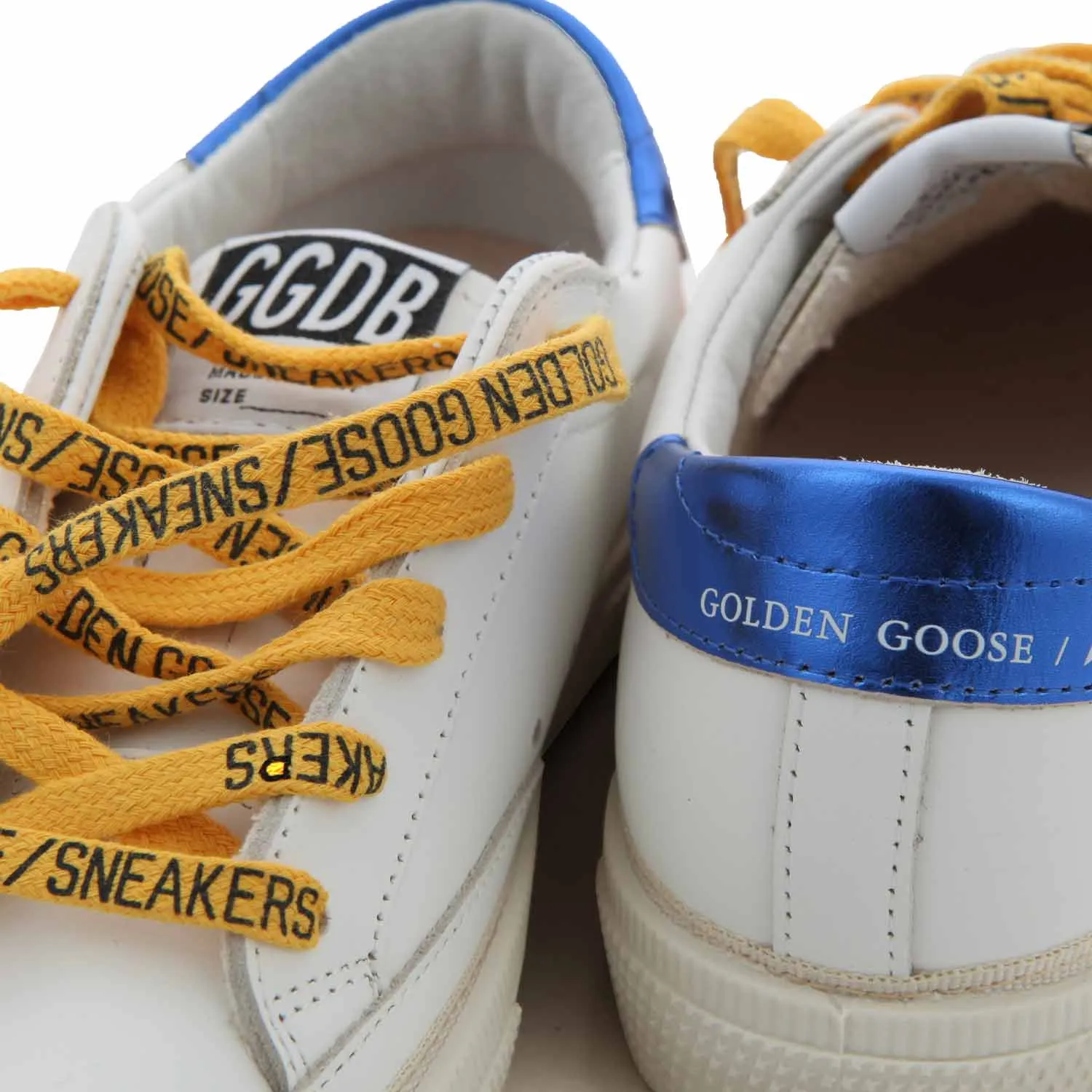 Golden Goose White Sstar Sneakers With Orange Star