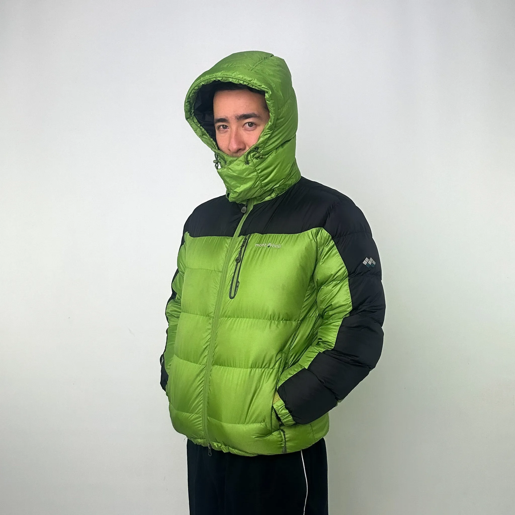 Green y2ks Mont Bell Windstopper EX 800 Puffer Jacket Coat (L)