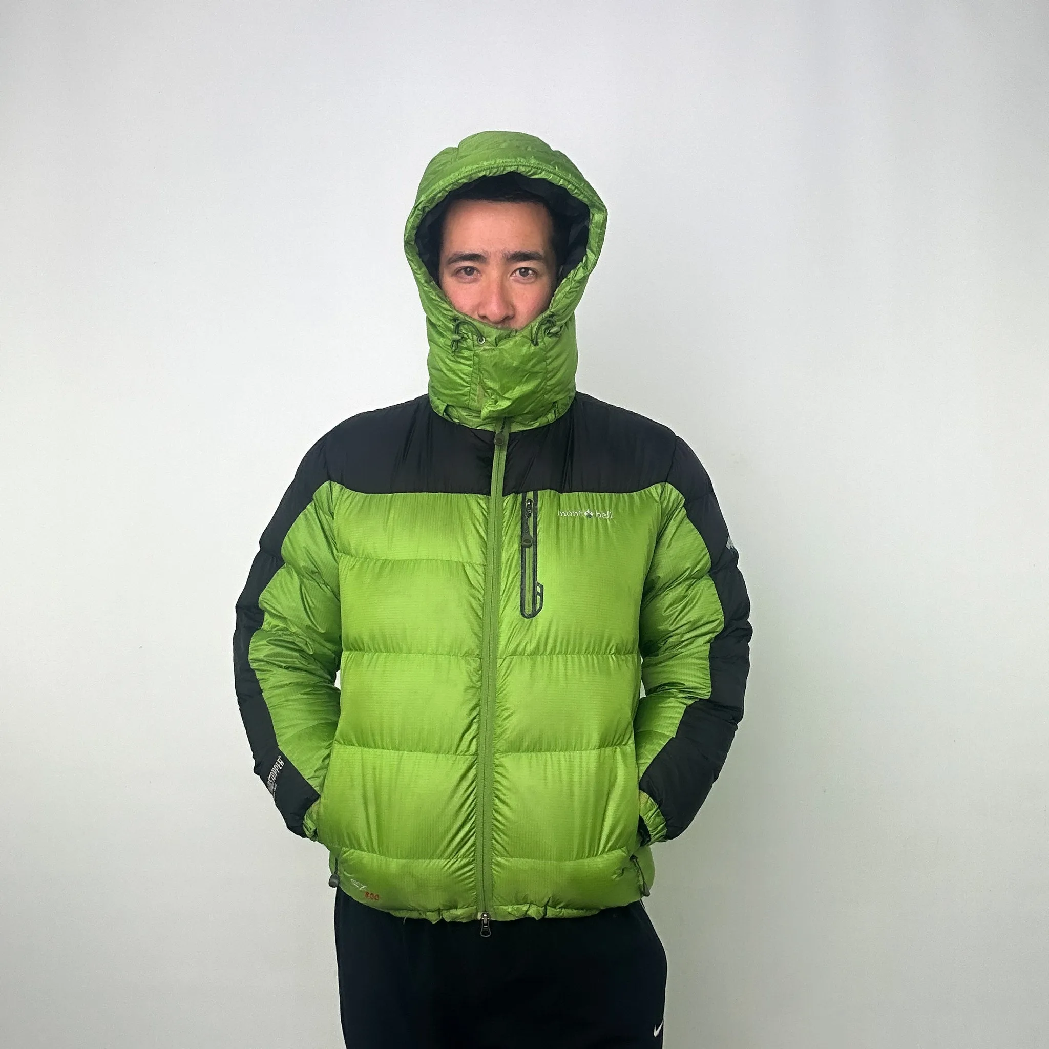 Green y2ks Mont Bell Windstopper EX 800 Puffer Jacket Coat (L)