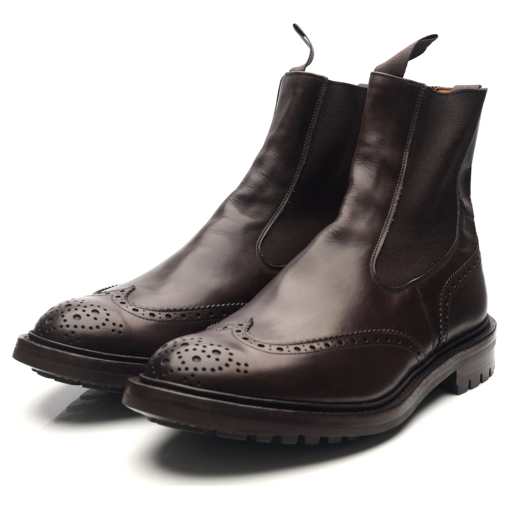 'Henry' Dark Brown Leather Dealer Boots UK 11