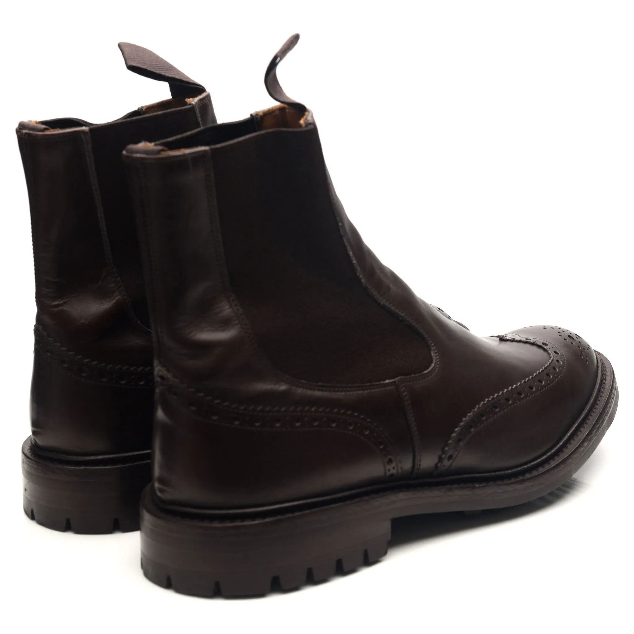 'Henry' Dark Brown Leather Dealer Boots UK 11