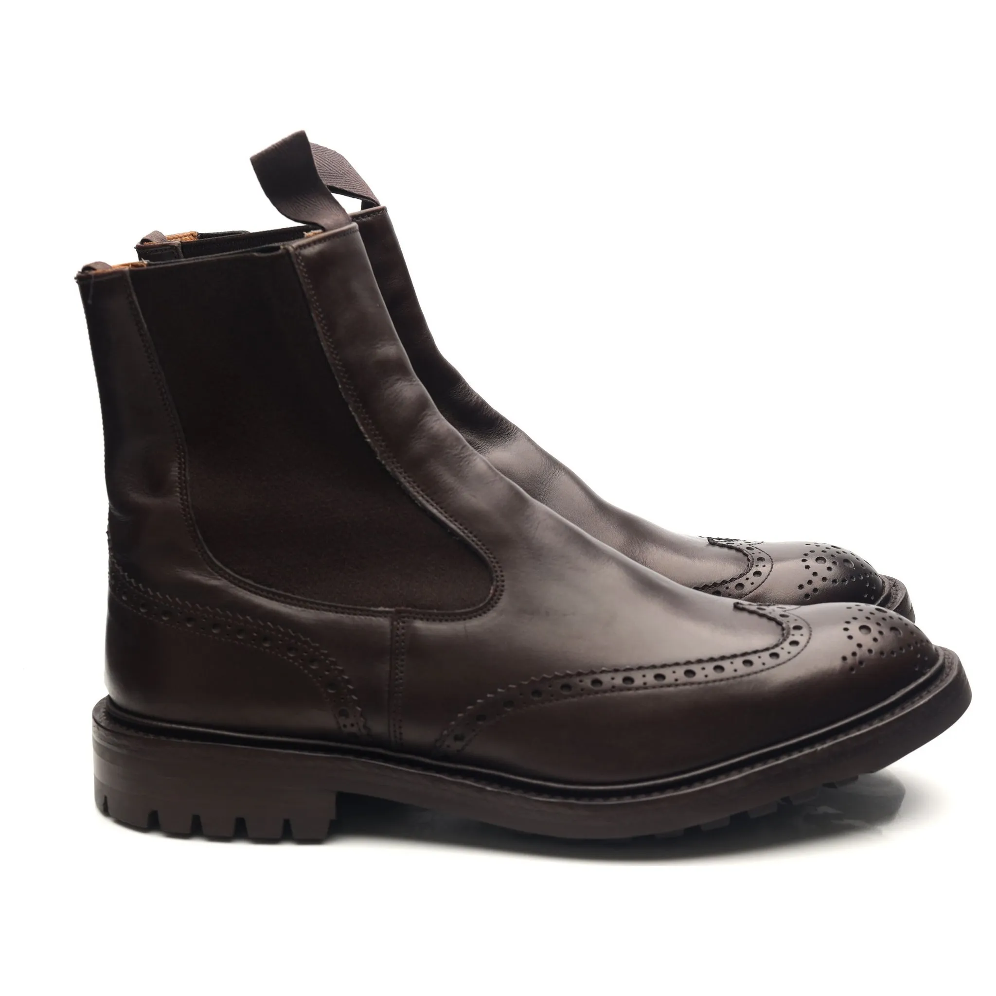 'Henry' Dark Brown Leather Dealer Boots UK 11