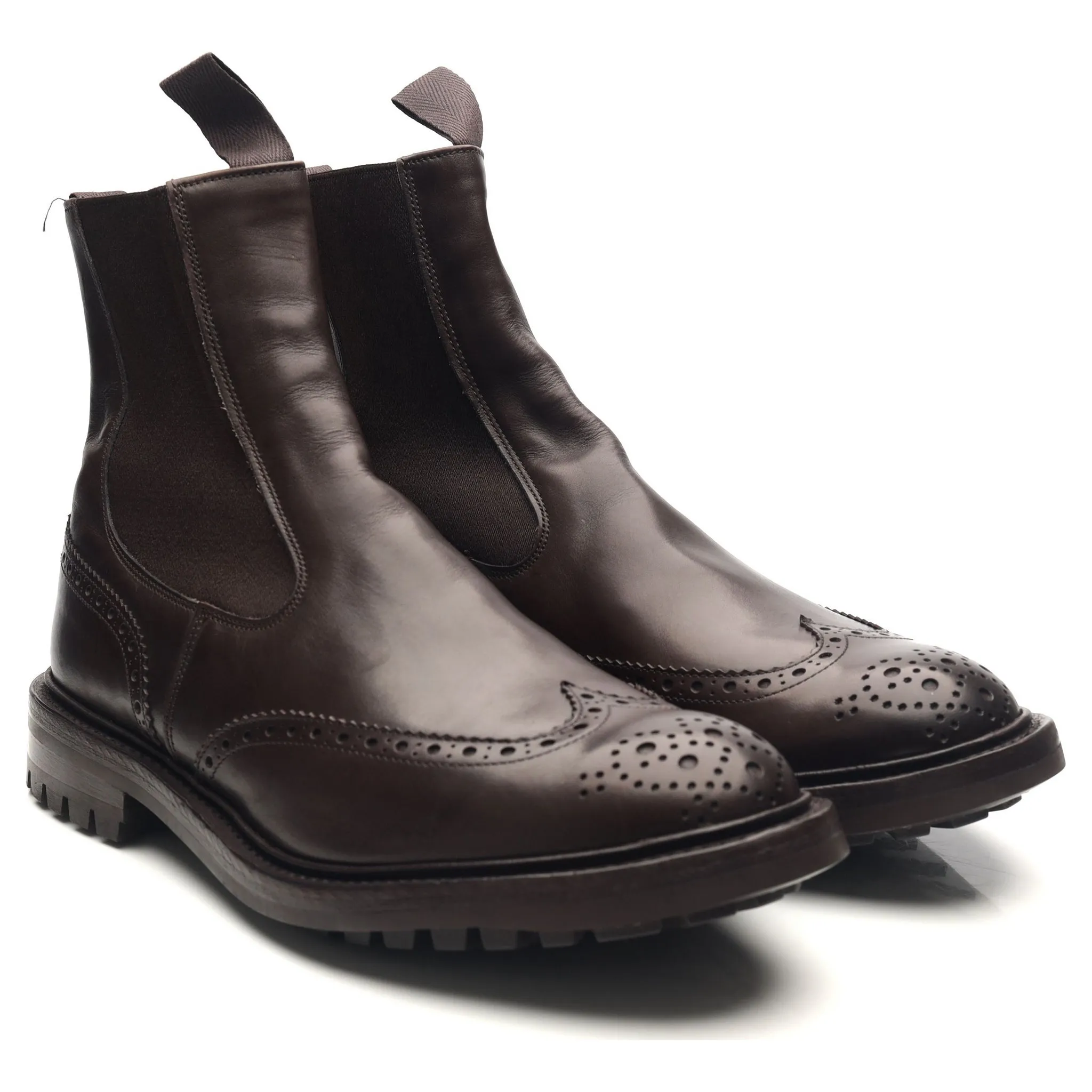 'Henry' Dark Brown Leather Dealer Boots UK 11