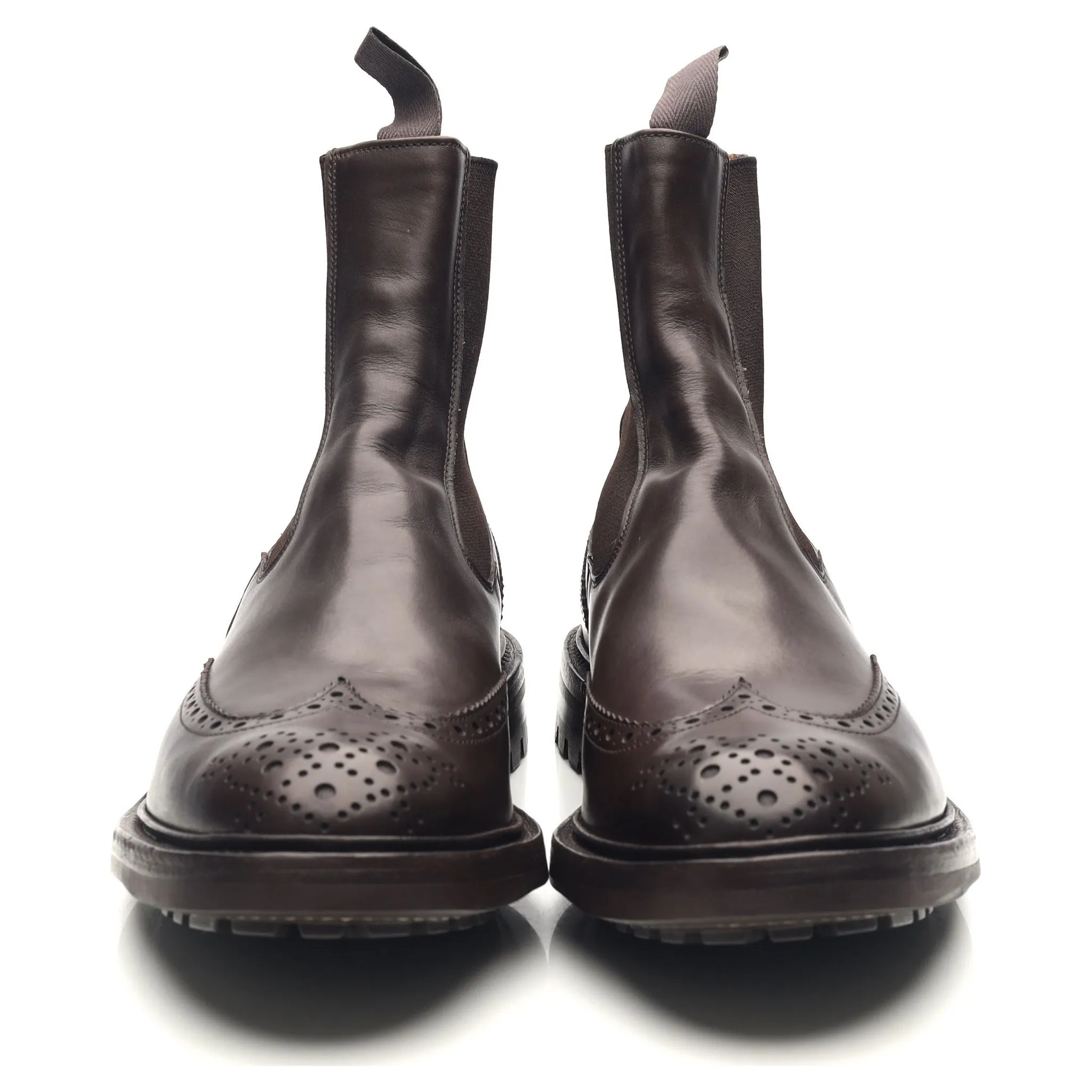 'Henry' Dark Brown Leather Dealer Boots UK 11