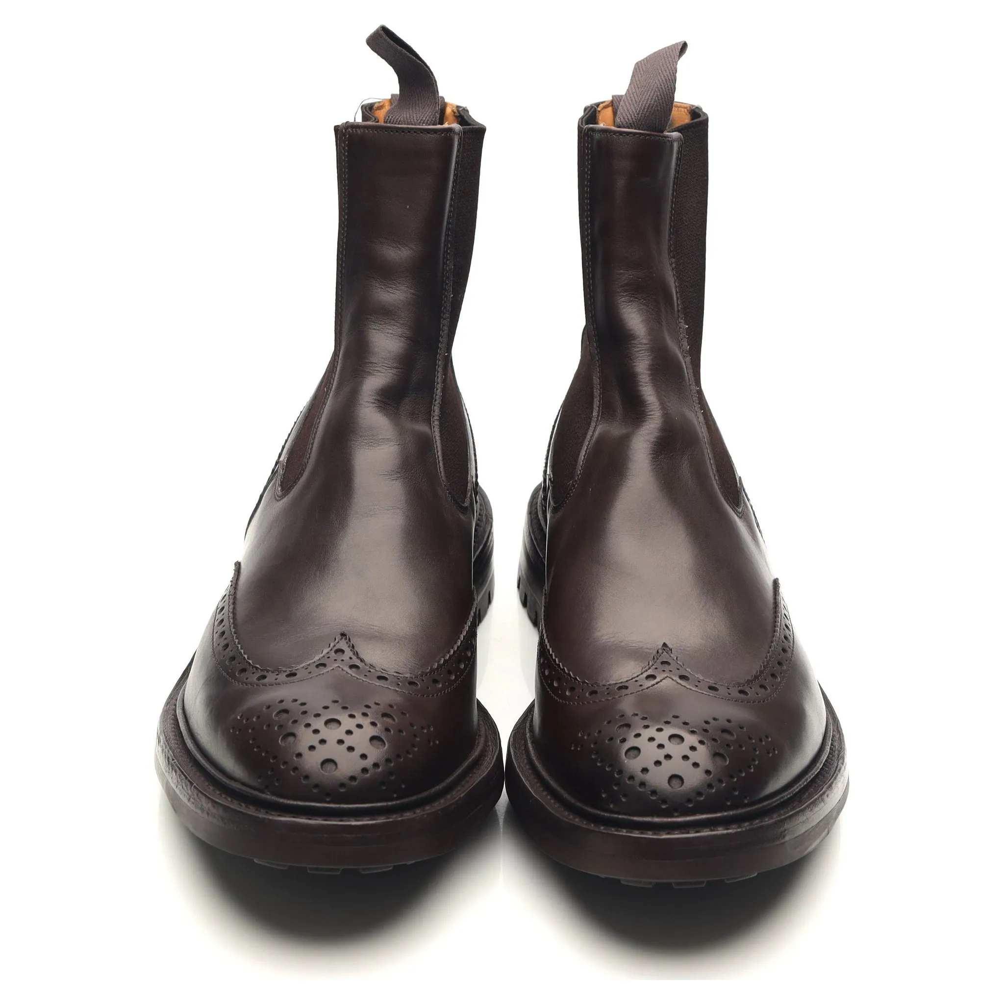 'Henry' Dark Brown Leather Dealer Boots UK 11