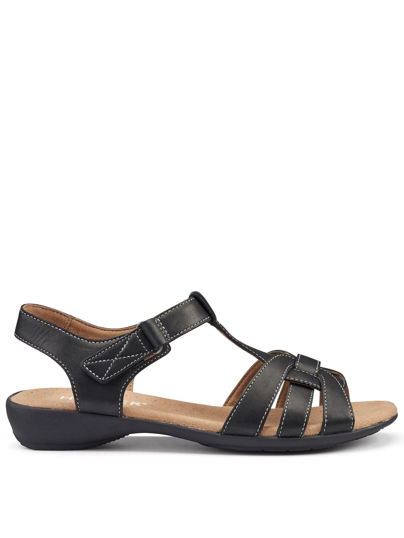 Hotter Sandals Leather Standard Solstice - Black-le