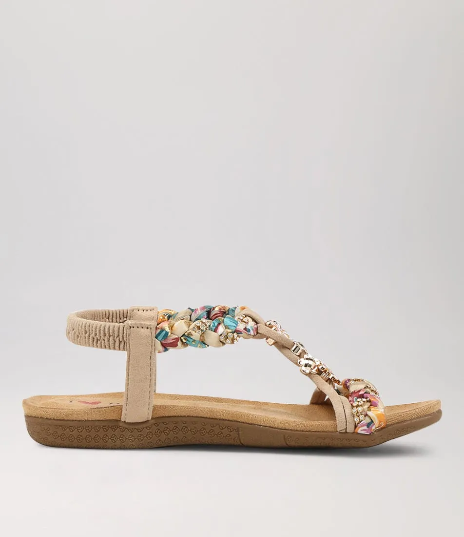 I LOVE BILLY Frose Beige Multi Sandals