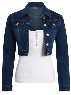  Indigo Denim Cropped Jacket 