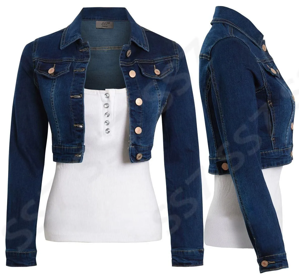  Indigo Denim Cropped Jacket 