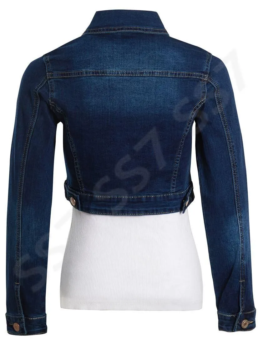  Indigo Denim Cropped Jacket 