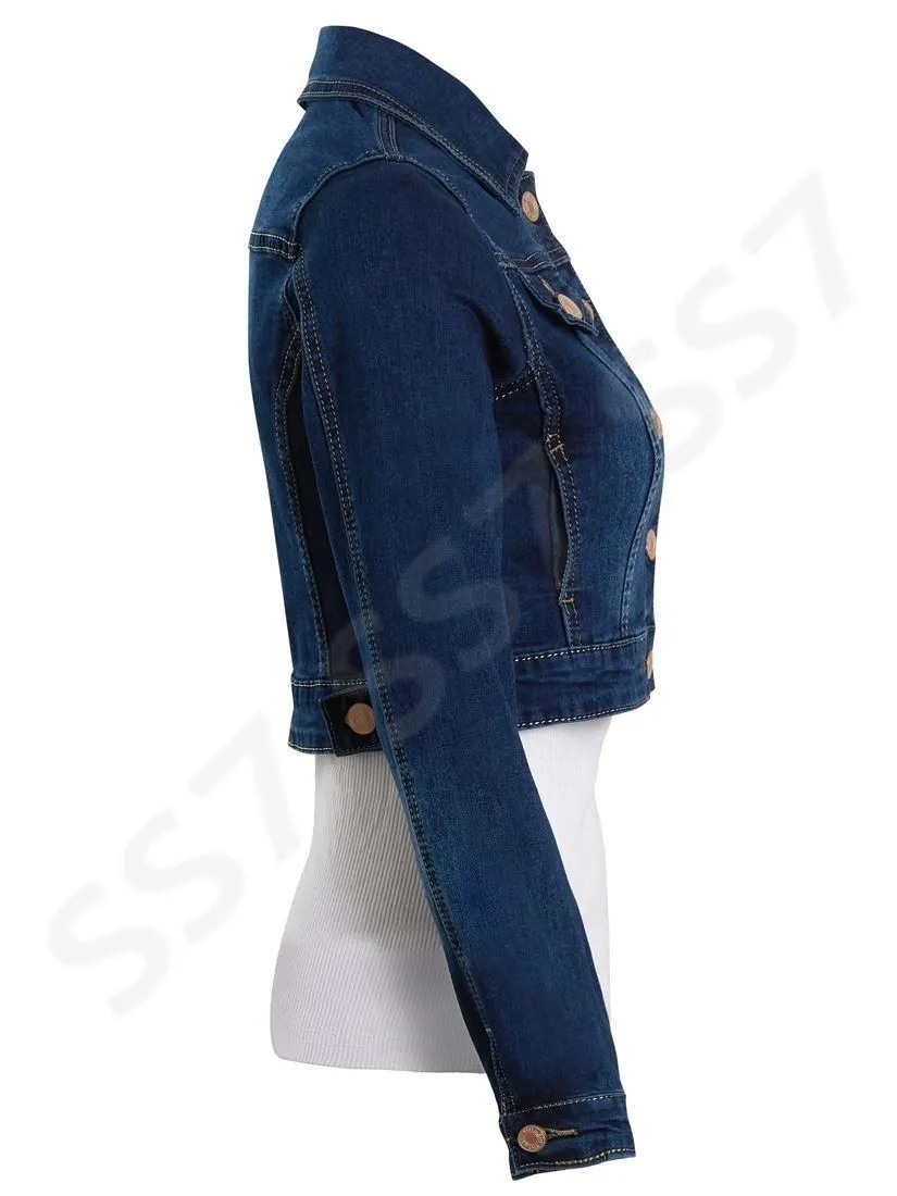  Indigo Denim Cropped Jacket 