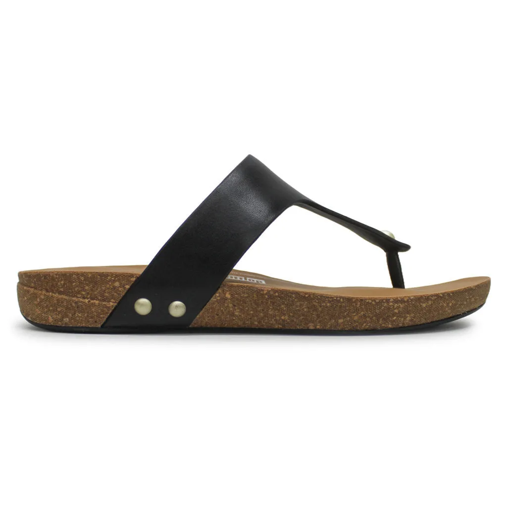 Iqushion Leather Women's Toe Post Sandals