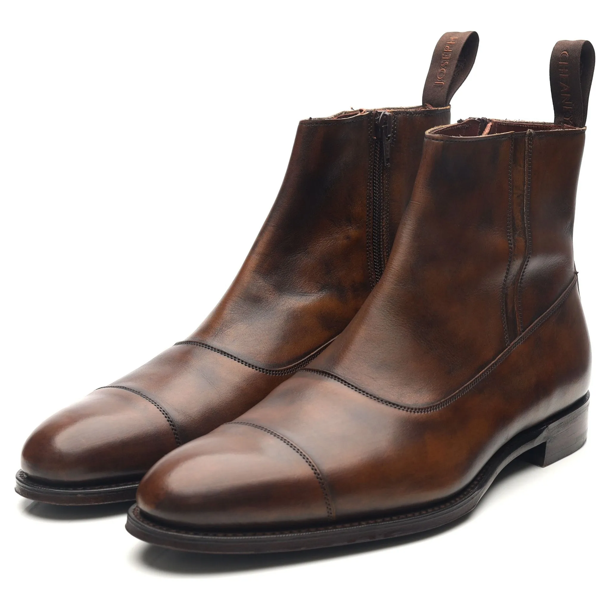 'Isleworth' Dark Brown Leather Zip Boots UK 7 F