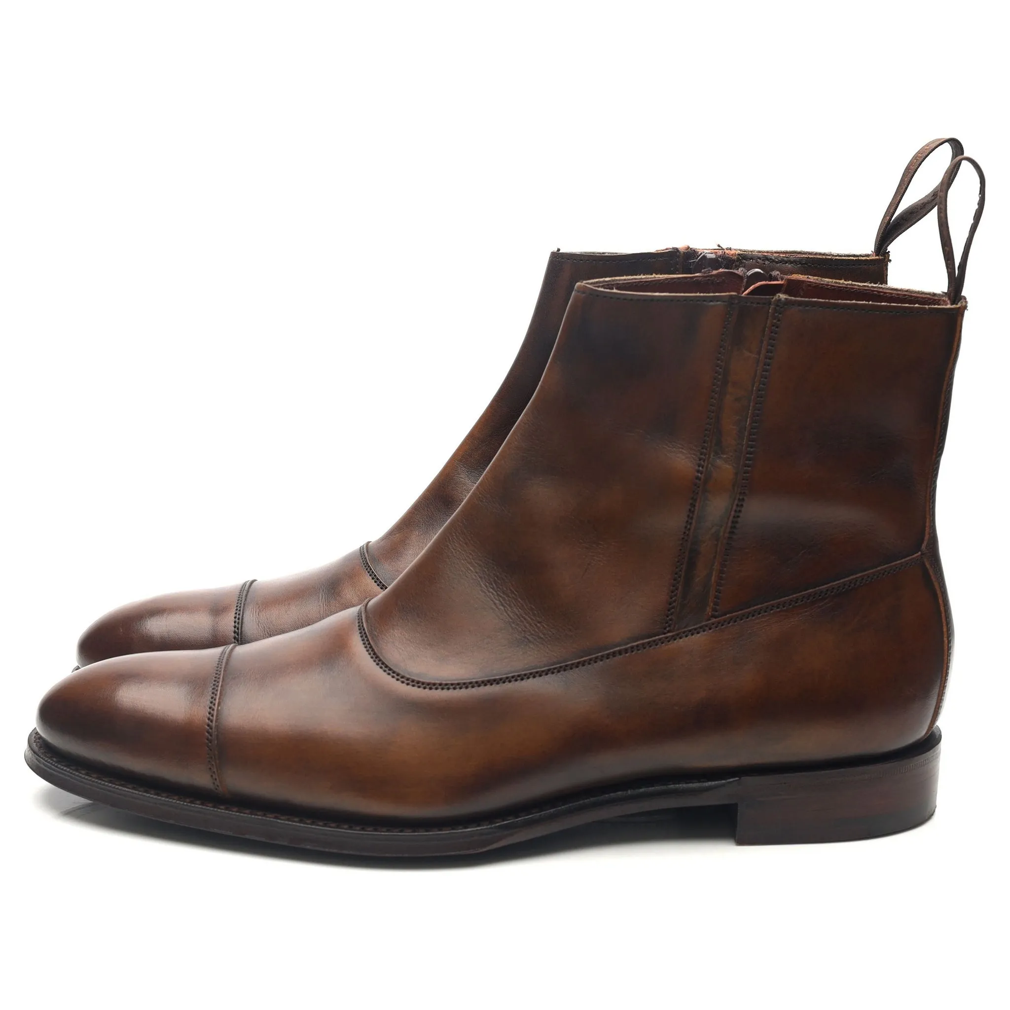 'Isleworth' Dark Brown Leather Zip Boots UK 7 F