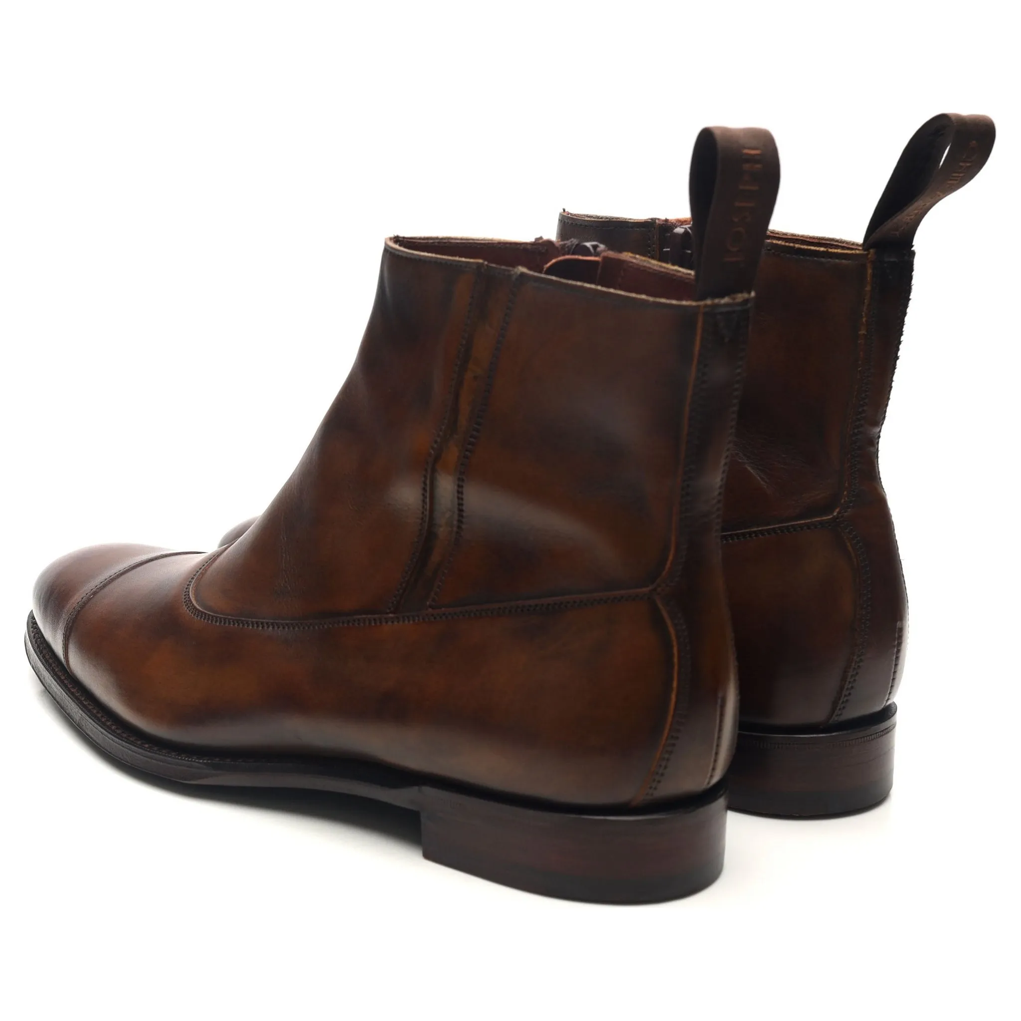 'Isleworth' Dark Brown Leather Zip Boots UK 7 F