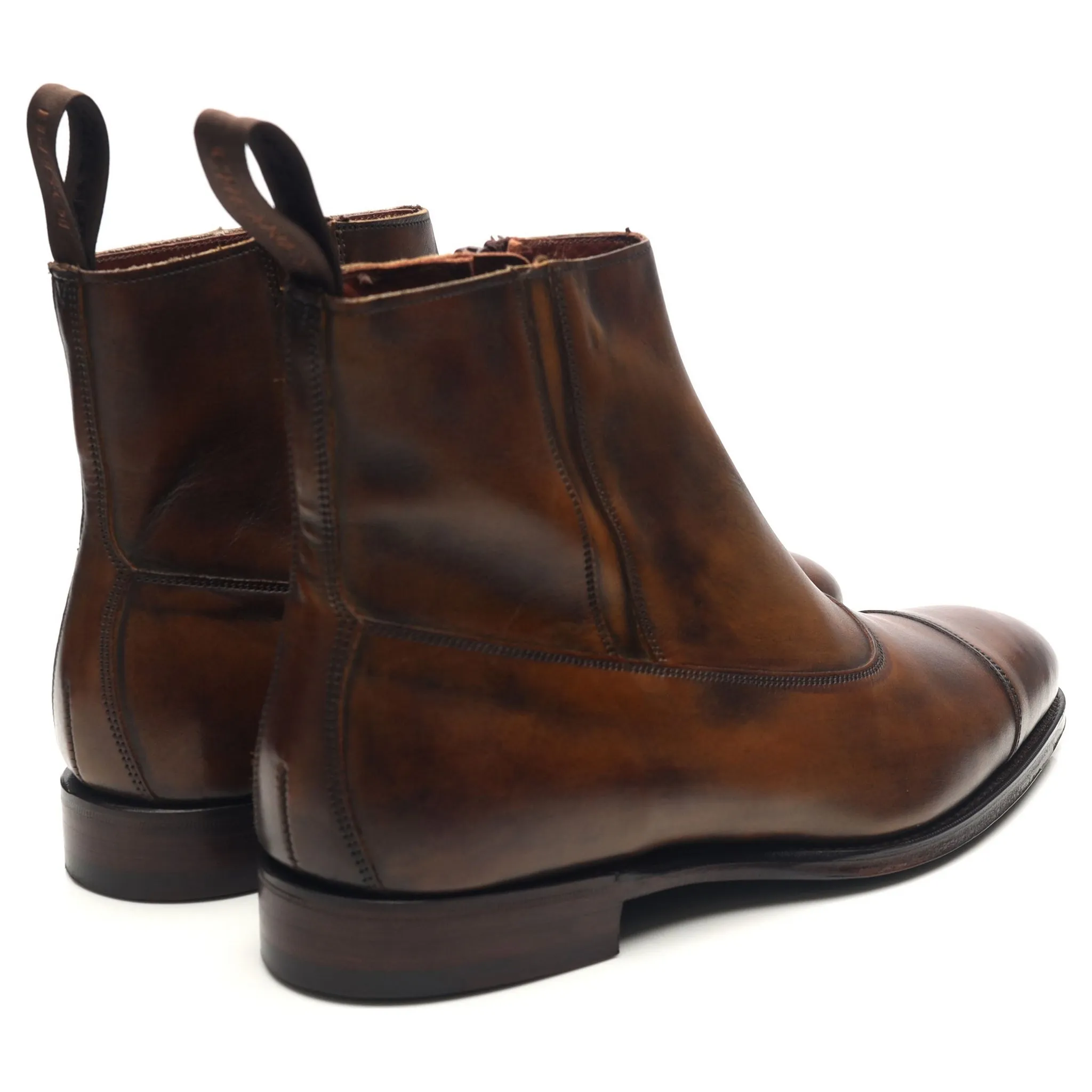 'Isleworth' Dark Brown Leather Zip Boots UK 7 F