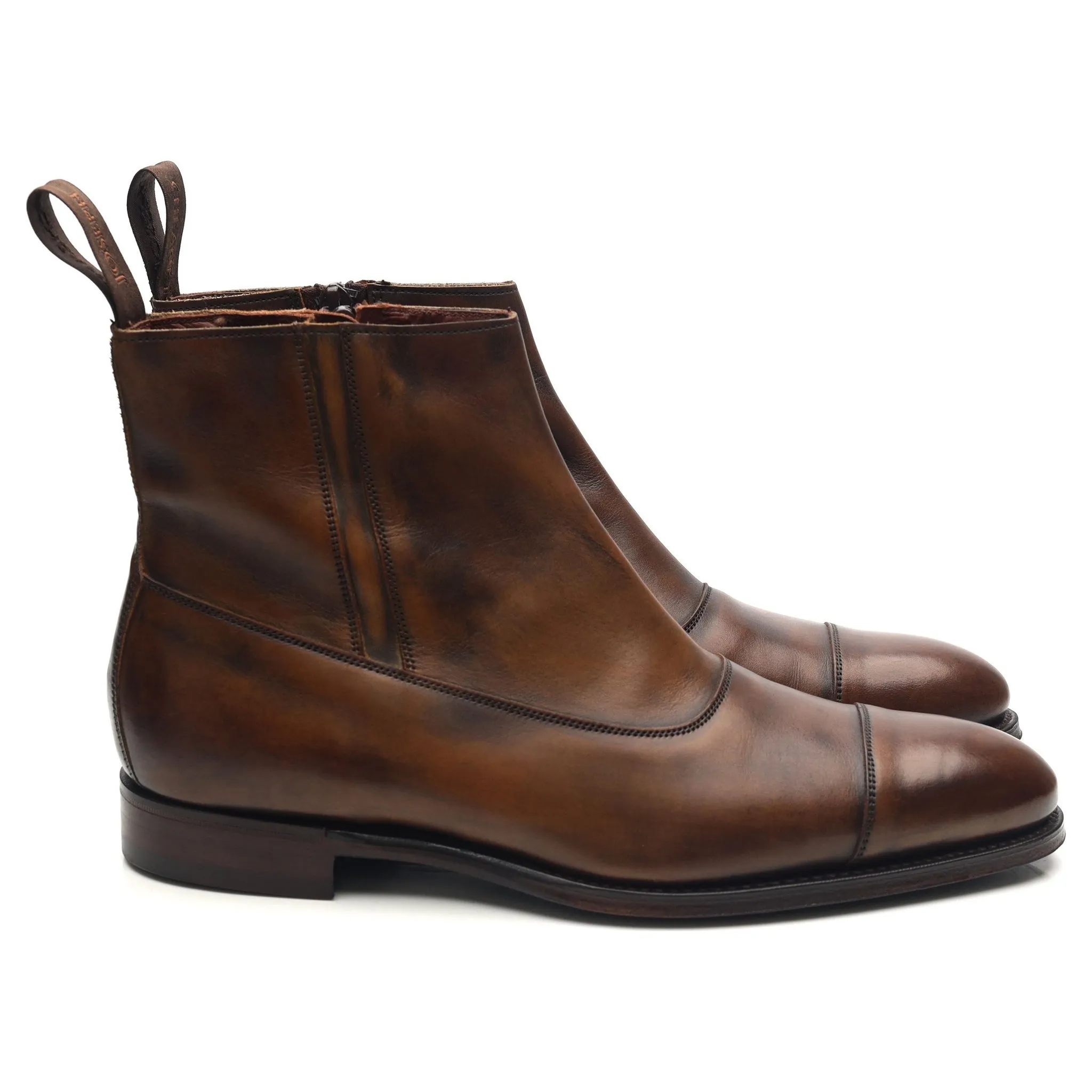 'Isleworth' Dark Brown Leather Zip Boots UK 7 F