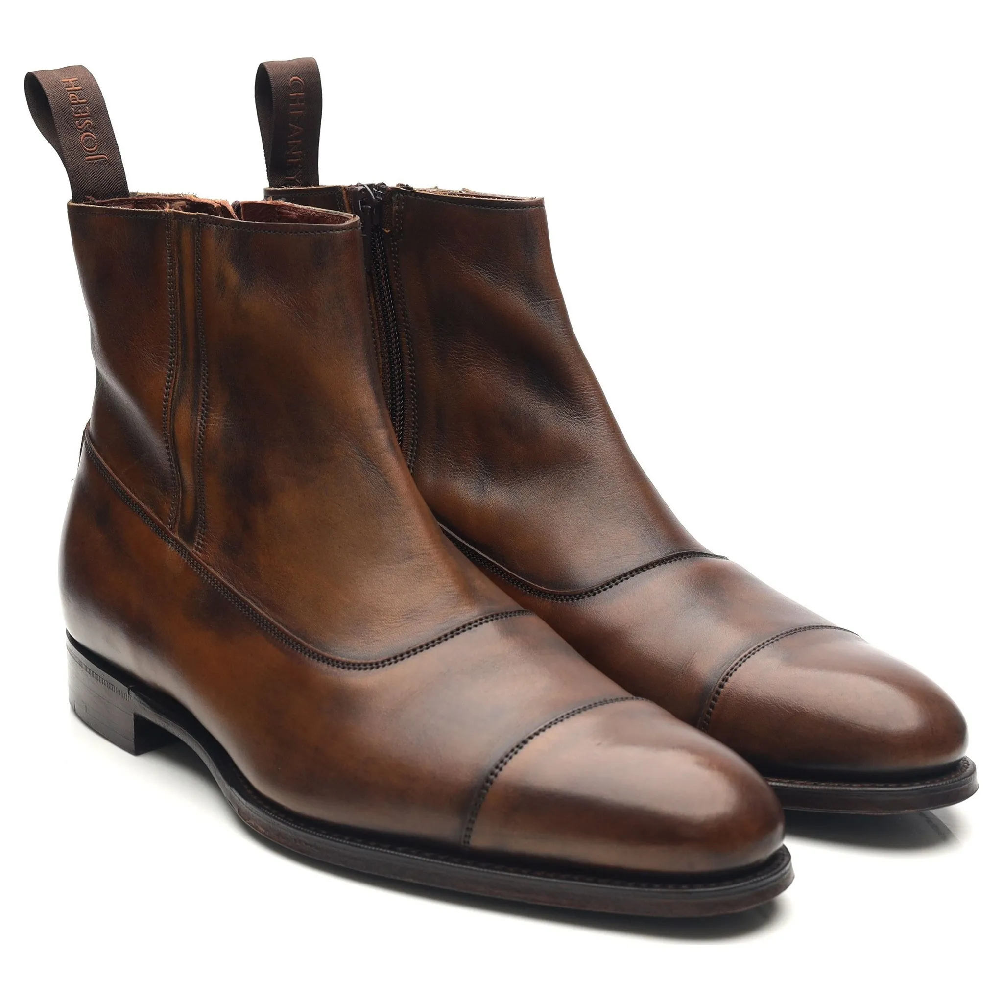 'Isleworth' Dark Brown Leather Zip Boots UK 7 F