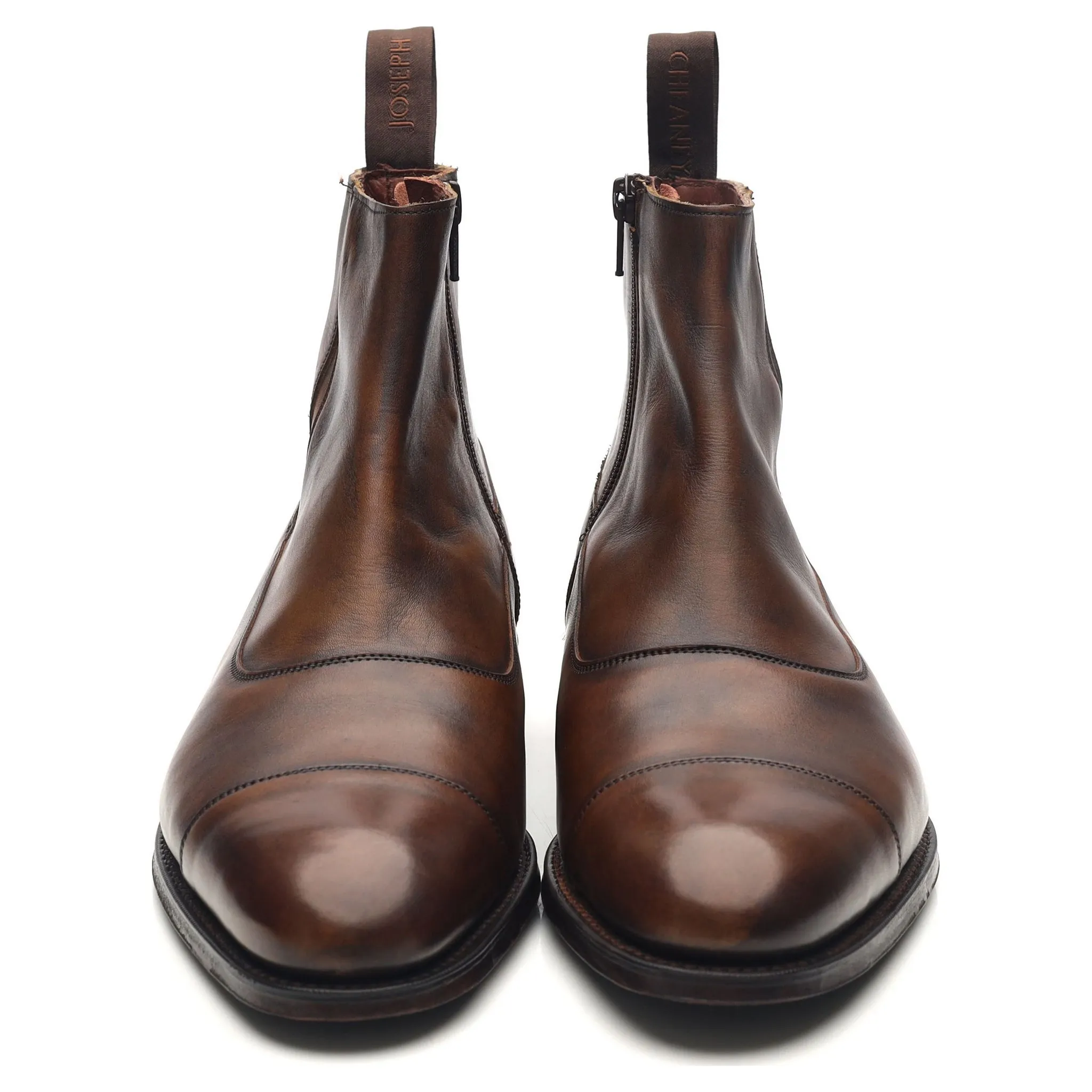 'Isleworth' Dark Brown Leather Zip Boots UK 7 F