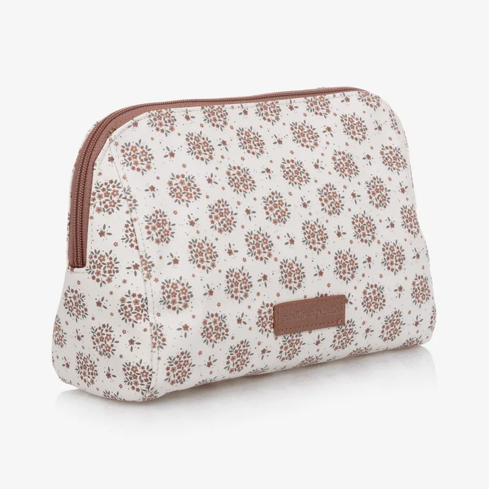 Ivory Floral Wash Bag (21cm)